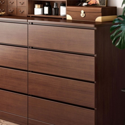 Walnuss-Aufbewahrungstruhe, moderne Schlafzimmer-Aufbewahrungstruhe, Kommode mit 3/4/5/6 Schubladen