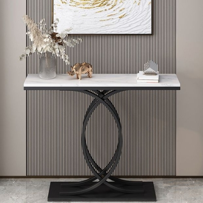 Moderner Konsolentisch mit Antik-Finish, Sofa-Konsolentisch mit Ablage