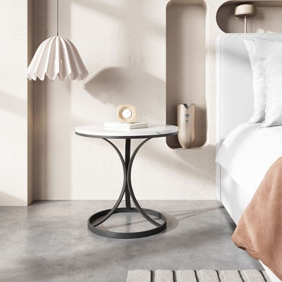 Comodino Glam Stone Accent Table Comodino con ripiani per camera da letto