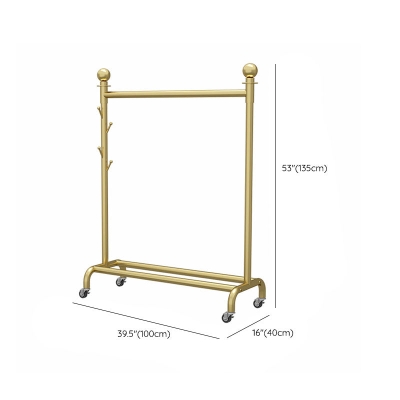 Moderne Garderobe aus Metall, Kleiderstange, unteres Regal und Haken, Kleiderb&uuml;gel