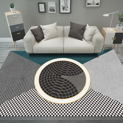 Tappeto antimacchia in stile contemporaneo a forma rettangolare per la decorazione domestica