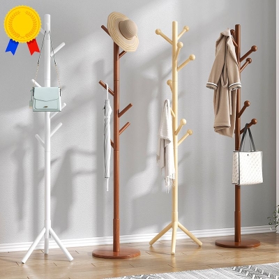 Hall Tree Modern Hooks Freistehender Kleiderb&uuml;gel aus massivem Holz im Schlafzimmer