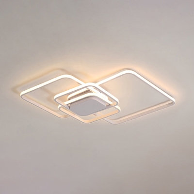 Illuminazione a soffitto con cornice marrone/bianca Semplicit&agrave; Lampada da montaggio a semi-incasso in acrilico a 1/2/3 luci in luce calda/bianca/naturale, larghezza 16"/19"/23"