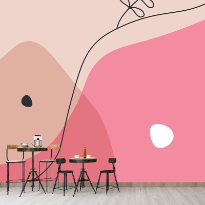 Decorazione murale minimalista con illustrazione della carta da parati resistente alla muffa