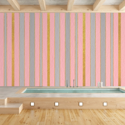 Illustrazione Carta da parati murale resistente alle macchie con strisce per la camera da letto