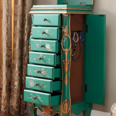 Zeitgen&ouml;ssische, glamour&ouml;se Kommode mit Stauraum aus Gummiholz ​​f&uuml;r das Schlafzimmer