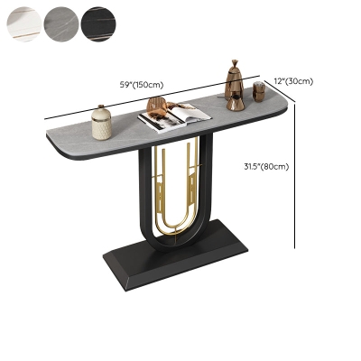 Glam-Konsolentisch, Halbmond-Konsolen-Sofatisch mit Antik-Finish