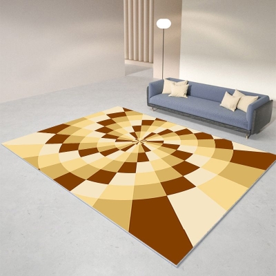 Tappeto moderno nero Tappeto lavabile in poliestere con geometria astratta per salotto