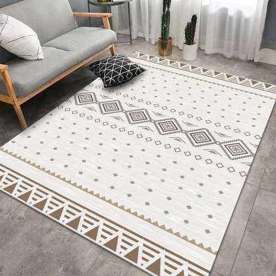 Tappeto Americana Tribal Diamond Tappeto beige in poliestere Tappeto antimacchia per camera da letto