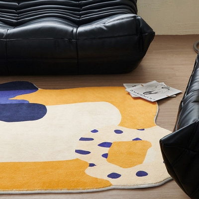 Novit&agrave; Tappeto a blocchi di colore Tappeto moderno in poliestere per animali domestici per la decorazione domestica