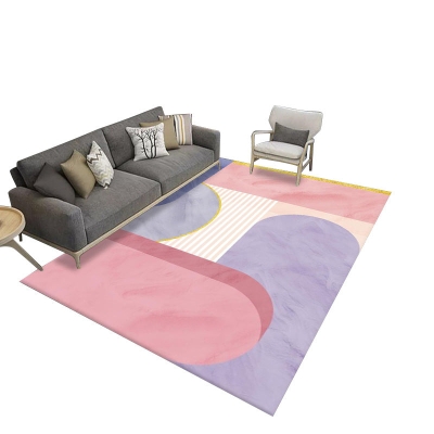 Tappeto nordico viola Tappeto lavabile in colore a contrasto per salotto