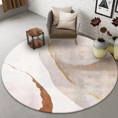 Tappeto rotondo con pittura a inchiostro Tappeto moderno in poliestere Tappeto per interni resistente alle macchie per soggiorno