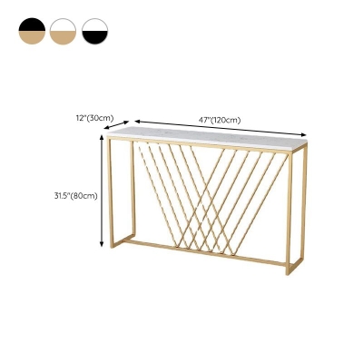 Rechteckiger Konsolen-Akzenttisch, Sofa-Konsolentisch mit Antik-Finish in Stein