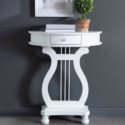 11"W Mid-Century Modern Console Table Single Drawer Console Sofa Table