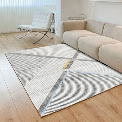 Tappeto moderno grigio Tappeto in poliestere Striola Tappeto antimacchia per soggiorno