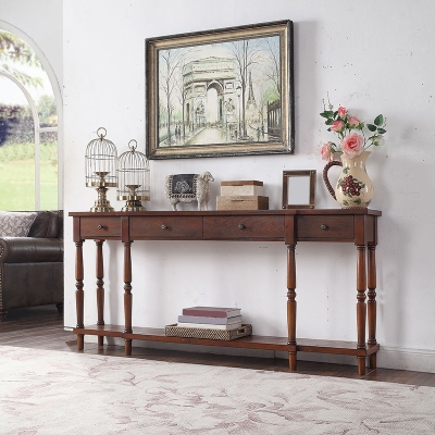 Tavolo consolle per divano in legno moderno rettangolare Mid-Century per ingresso