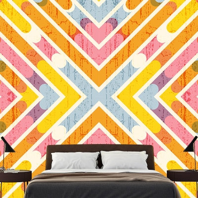 Carta da parati decorativa Illustrazione murale geometrico resistente all'umidit&agrave;