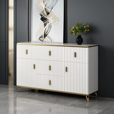 Klassische, glamour&ouml;se Kommode mit mattem Finish, horizontale Schlafzimmer-Aufbewahrungskommode