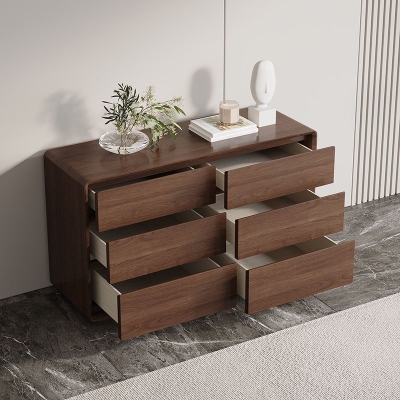 Modernistische horizontale Doppelkommode aus Holz mit Stauraum f&uuml;r Zuhause