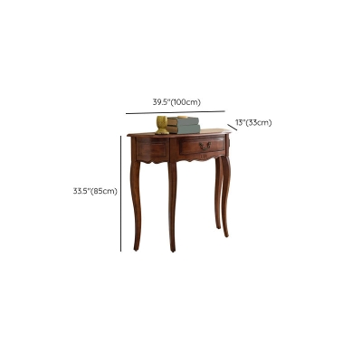 Mid-Century Modern Holz-Akzenttisch Halbmond-Sofa-Konsolentisch f&uuml;r Flur
