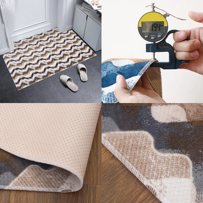 Tappeto Boho-Chic in poliestere, rettangolare, con motivo ondulato, per adulti, per interni, con motivo ondulato
