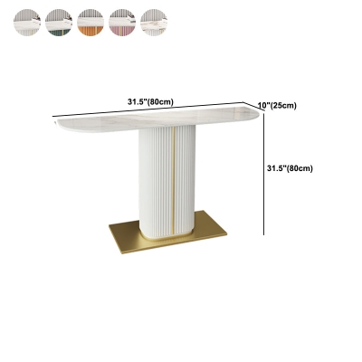 Glam Half Moon Konsolentisch aus Schiefer, schmutzabweisend, Sofa-Konsolentisch mit Sockel