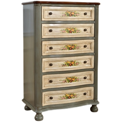Traditionelle Kommode aus massivem Holz mit 6/4/5 Schubladen