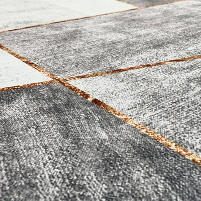 Tappeto moderno grigio chiaro Tappeto Striola in poliestere resistente alle macchie per la decorazione domestica