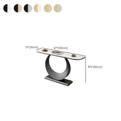 Glam 11,81" B Konsolentisch, Halbmond-Akzenttisch aus Stein mit 1 Ablage