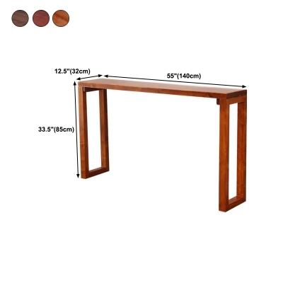 Brauner Mid-Century Modern-Konsolentisch mit Holzkufengestell