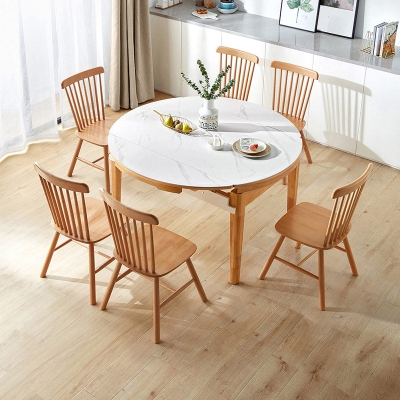 Tavolo da pranzo moderno pieghevole facile rettangolare e rotondo con 4 piedi