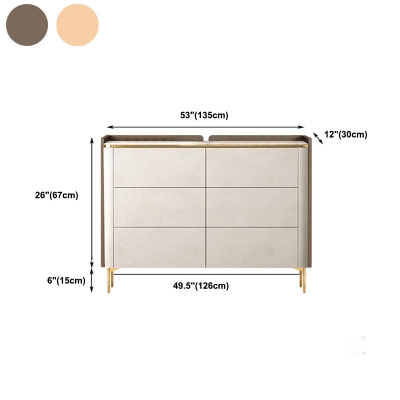 11,7 Zoll breite Glam-Kommode aus Stein mit 6 Schubladen