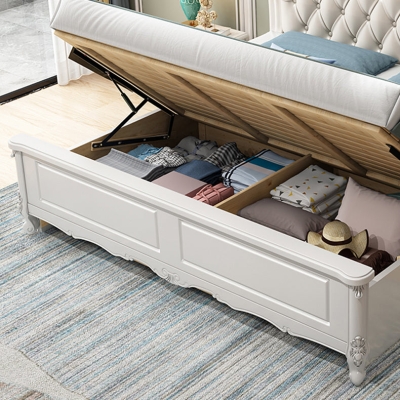 Testata letto standard in legno massello vittoriano, struttura con gambe