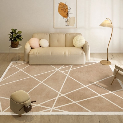 Tappeto con motivi geometrici Tappeto in poliestere antimacchia a forma rettangolare per la decorazione domestica