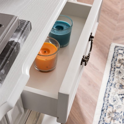 35,43" hoher Konsolentisch mit 1 Schublade, Massivholz-Akzenttisch mit Regal