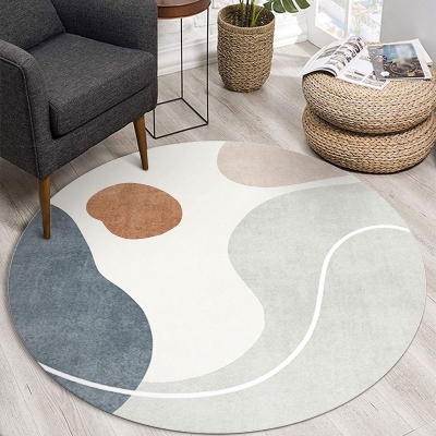 Tappeto verde a contrasto di colore Tappeto lavabile in poliestere per aree semplici per la decorazione domestica
