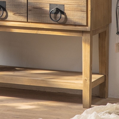 Traditionelle Doppelkommode aus massivem Holz, horizontale Kommode mit Stauraum f&uuml;r Schlafzimmer