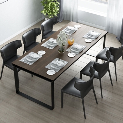Sedia laterale moderna in pelle con finitura opaca con schienale alto per sala da pranzo