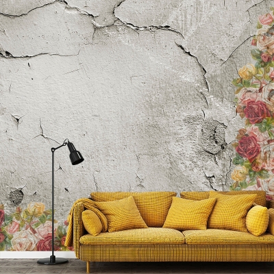 Carta da parati con muro di mattoni screziati, resistente alla muffa, decorazione murale per la camera da letto