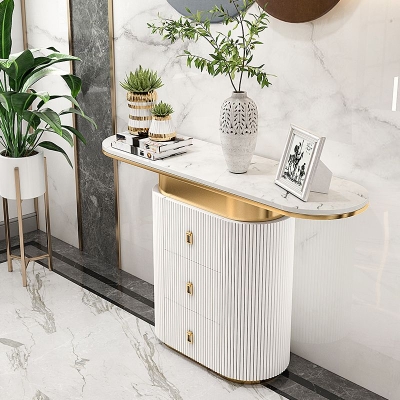 Glam Stone Konsolentisch, kratzfester Konsolen-Sofatisch f&uuml;r Flur