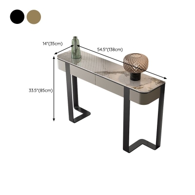 Stone Half Moon Konsolentisch Glam 33,46 Zoll hoher Akzenttisch