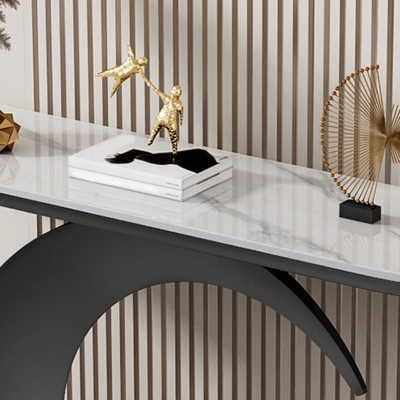 Marmor-Glam-Konsolen-Akzenttisch, Sofa-Konsolentisch mit Antik-Finish