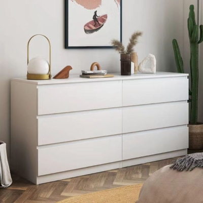 Cassettiera portaoggetti per camera da letto Cassettiera portaoggetti bianca in stile moderno con cassetti