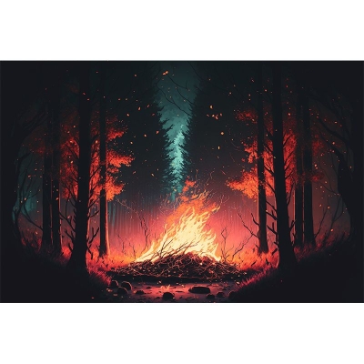 Carta da parati con motivo foresta di Illustrator resistente all'umidit&agrave; per la decorazione del soggiorno