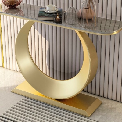 Tavolo consolle contemporaneo di forma rettangolare Tavolo con accenti in pietra