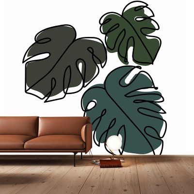 Carta da parati ecologica Carta da parati Illustrazione Decorazione vegetale Decorazione murale per salotto