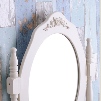 Tavolo da toeletta moderno in legno Tavolo da toeletta per trucco bianco con cassetto