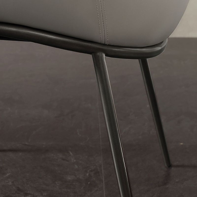 Sedia da pranzo contemporanea in ecopelle con struttura in metallo per cucina