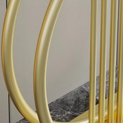 Halbmond-Konsolen-Akzenttisch, Antik-Finish, Konsolen-Sofatisch aus Stein
