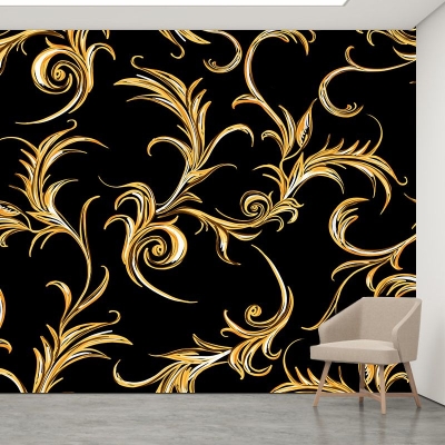 Carta da parati decorativa con illustrazioni murali con motivo a vite per interni